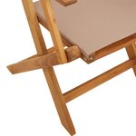 vidaXL Ensemble de bistro 3 Pièces taupe tissu et bois massif