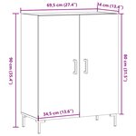 vidaXL Buffet vieux bois 69 5x34x90 cm bois d'ingénierie
