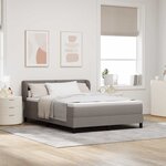 vidaXL Lit à ressorts avec matelas Taupe 140 x 190 cm tissu
