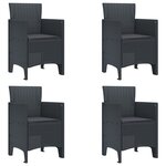 vidaXL Ensemble de jardin 5 pièces avec coussins Anthracite en Rotin Polypropylène