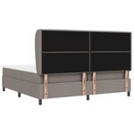 vidaXL Lit à ressorts avec matelas Taupe 200 x 200 cm tissu