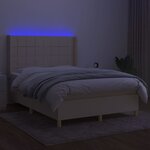 vidaXL Sommier à lattes de lit matelas et LED Crème 140x200 cm Tissu