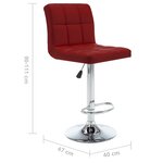 vidaXL Tabourets de bar lot de 2 rouge bordeaux similicuir