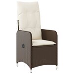 vidaXL Ensemble de salle à manger de jardin 7 pièces avec coussins en poly rotin marron