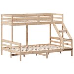 vidaXL Lit superposé sans matelas 90x200/140x200 cm bois massif