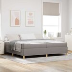 vidaXL Cadre de lit avec matelas Taupe 200 x 200 cm tissu