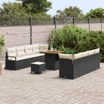 vidaXL Ensemble de canapé de jardin Noir et Crème 80 x 80 x 71 cm