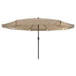 Parasol de jardin vidaXL avec lumières LED ø395x245 cm Taupe