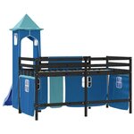 vidaXL Lit mezzanine enfants avec tour sans matelas bleu 80x200 cm