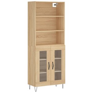 vidaXL Buffet haut Chêne sonoma 69 5x34x180 cm Bois d'ingénierie
