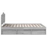 vidaXL Cadre de lit Gris Sonoma 140 x 190 cm Pin massif