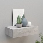 vidaXL Étagère à tiroir murale Gris béton 40x23 5x10 cm MDF