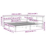 vidaXL Lit bibliothèque sans matelas blanc 200x200 cm bois pin massif