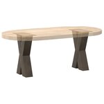 vidaXL Pieds de table basse en forme de X  2 pièces  acier naturel  28 x (42-43) cm