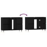vidaXL Armoire de salle de bain noir 80x33x60 cm bois d'ingénierie