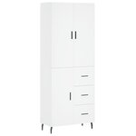 vidaXL Buffet haut Blanc 69 5x34x180 cm Bois d'ingénierie