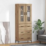 vidaXL Haut Armoire 2 Pièces Chêne artisanal Bois d'ingénierie