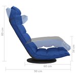 vidaXL Chaise de sol pivotante Bleu Tissu