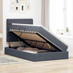 vidaXL Lit de rangement LED avec matelas Gris foncé 120 x 200 cm