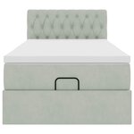 vidaXL Cadre de lit ottoman avec matelas gris clair 80x200 cm velours