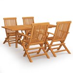 Salon de jardin meuble d'extérieur ensemble de mobilier 5 pièces bois de teck massif 02_0016576