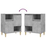 vidaXL Buffets 2 Pièces gris béton 60x35x70 cm bois d'ingénierie