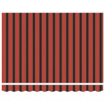 vidaXL Auvent Rayé Rouge et noir 3 5 x 2 5 m Polyester et métal