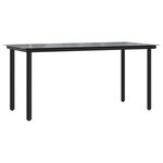 vidaXL Ensemble à manger de jardin coussins 7Pièces Noir Résine tressée