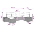 vidaXL Ensemble de canapé de jardin avec coussin 6 Pièces Marron et rouge