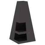 vidaXL braséro avec rangement pour bûches - noir 50 x 50 x 100 cm - en acier