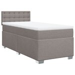 vidaXL Sommier à lattes de lit avec matelas Taupe 80x200 cm Tissu