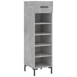 vidaXL Armoire à chaussures gris béton 30x35x105 cm bois d'ingénierie