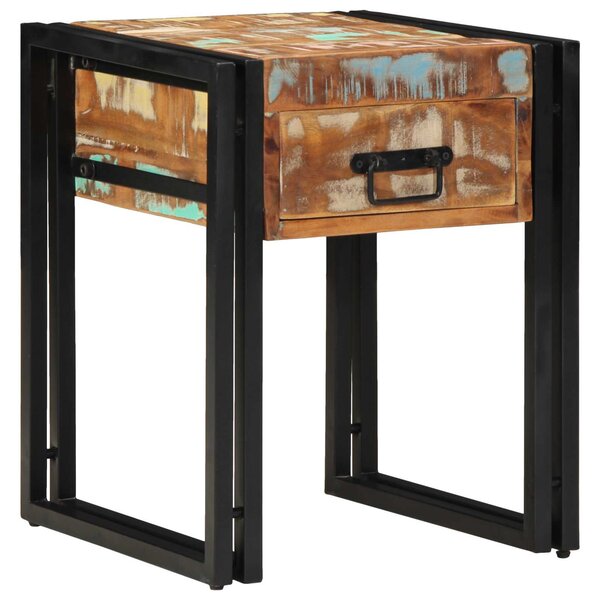 vidaXL Table d'appoint avec tiroir 40 x 40 x 50 cm Bois Recyclé Solide