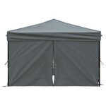 vidaXL Tente de réception pliable avec parois Anthracite 3x3 m