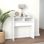 vidaXL Table console blanc 78x30x80 cm bois d'ingénierie
