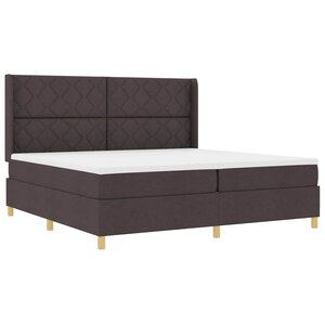 vidaXL Lit à ressorts avec matelas avec LED Marron 200 x 200 cm tissu