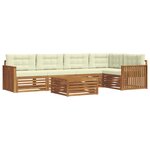 vidaXL Ensemble de canapés d'extérieur 6 pc Naturel et Crème