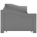 vidaXL Cadre de lit extensible Gris Bois de pin 90x200 cm