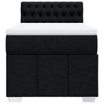 vidaXL Sommier à lattes de lit avec matelas Noir 90x200 cm Tissu