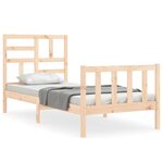 vidaXL Cadre de lit avec tête de lit 90x200 cm bois massif