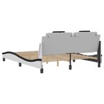 vidaXL Cadre de lit sans matelas blanc et noir 160x200 cm similicuir