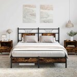 vidaXL Cadre de lit sans matelas chêne fumé 150x200 cm bois ingénierie