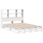 vidaXL Lit bibliothèque sans matelas blanc 160x200 cm bois massif