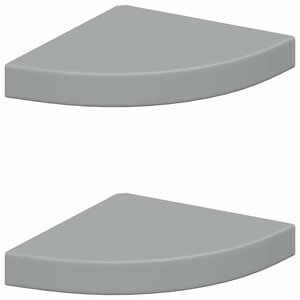 vidaXL Étagères d'angle flottantes 2 Pièces gris 25x25x3 8 cm MDF