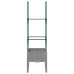 vidaXL Jardinière avec treillis gris clair 40x40x142 5 cm PP
