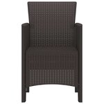 vidaXL Chaise de jardin 2 Pièces Marron 53 x 49 x 85 cm PP