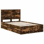 vidaXL Cadre de lit Chêne fumé 120 x 200 cm Bois Ingénierie