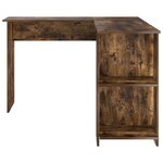 vidaXL Bureau d'angle avec rangement en chêne fumé 140x113 5x75cm