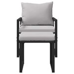 vidaXL Ensemble de canapé de jardin 4 Pièces Noir 61 x 72 5 x 71 cm Acier