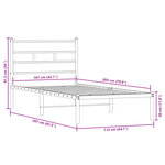 vidaXL Cadre de lit en métal sans matelas chêne sonoma 107x203 cm